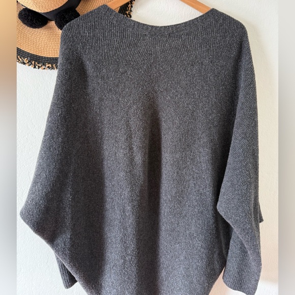 Uniqlo Gray Soufflé Yarn Oversized Cocoon Cardigan Wool Sweater Size Small - Picture 8 of 12